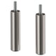 Two nickel-plated metal ÖSARP legs. They are cylindrical and designed for modern-style storage solutions.