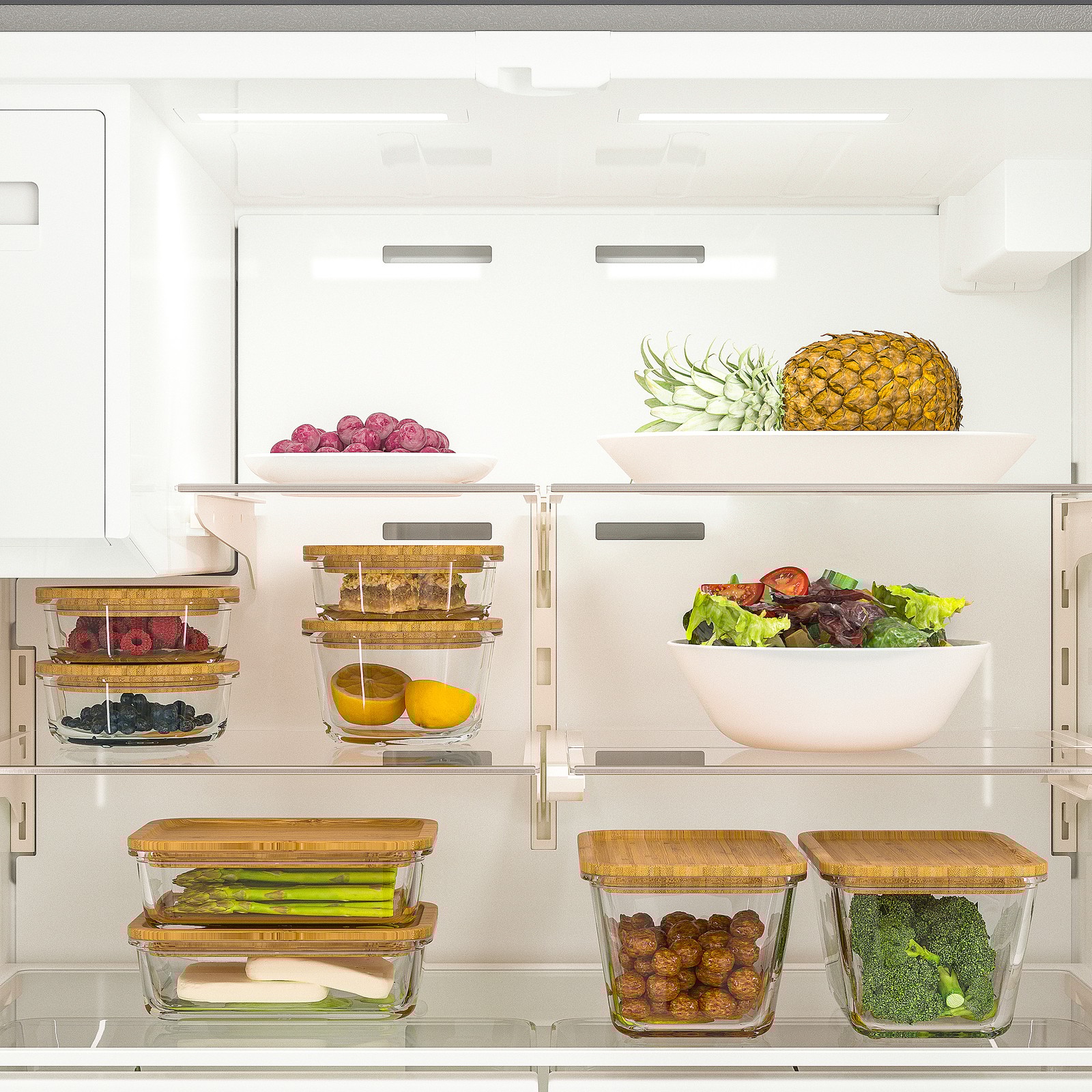 ÖVERSKÅDLIG French door refrigerator, Stainless steel, 22 cu.ft IKEA