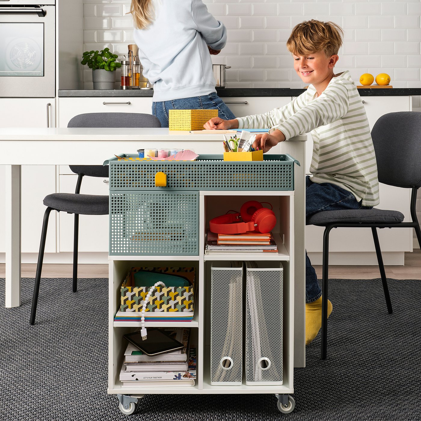 Utility cart, white/gray-green 3