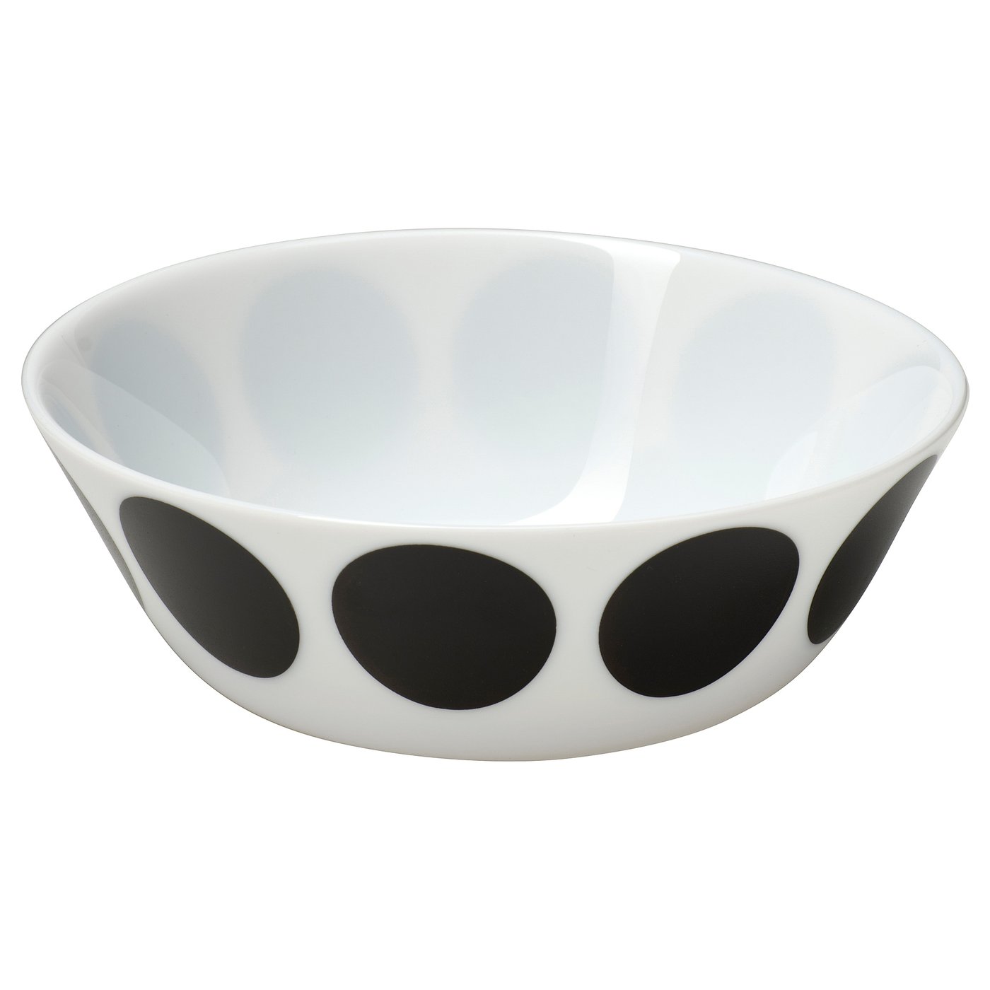 Bowl, White Black/Dot Pattern