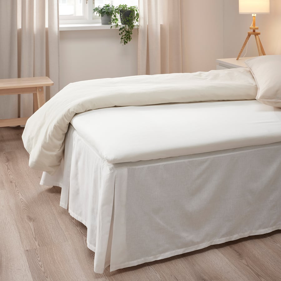 OLEBY Bed skirt, white, Twin IKEA
