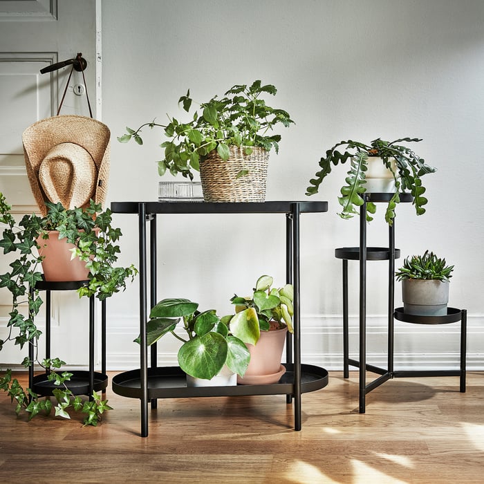 OLIVBLAD plant stand, indoor/outdoor black, 13 ¾" IKEA