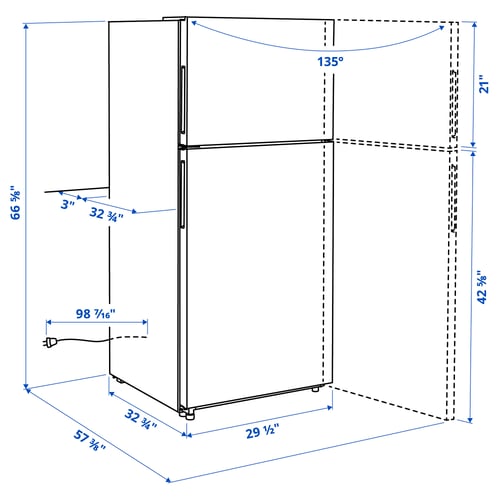 Illustration with measurements for the product: OLOFSFORS.