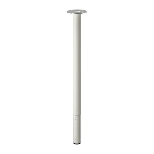 OLOV silver table leg, adjustable, round, metal and plastic.