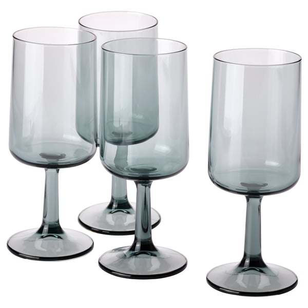 OMBONAD Wine glass, gray, 14 oz - IKEA