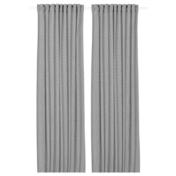 Ordensfly Curtains 1 Pair White Dark Gray Ikea