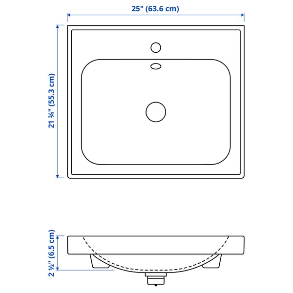 ORRSJÖN Sink, white, 25x21 3/4 "