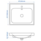 ORRSJÖN Sink, white, 25x21 3/4 "