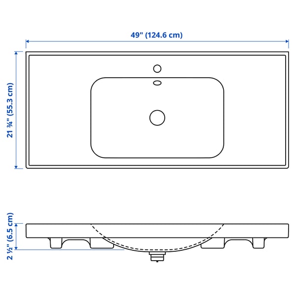 ORRSJÖN Sink, white, 49x21 3/4 "