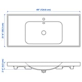 ORRSJÖN Sink, white, 49x21 3/4 "