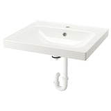 ORRSJÖN Sink with water trap, white, 25x21 3/4 "