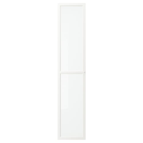 OXBERG Glass door, white, 15 1/2x75 3/4 "