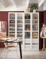 OXBERG Glass door, white, 15 1/2x75 3/4 "