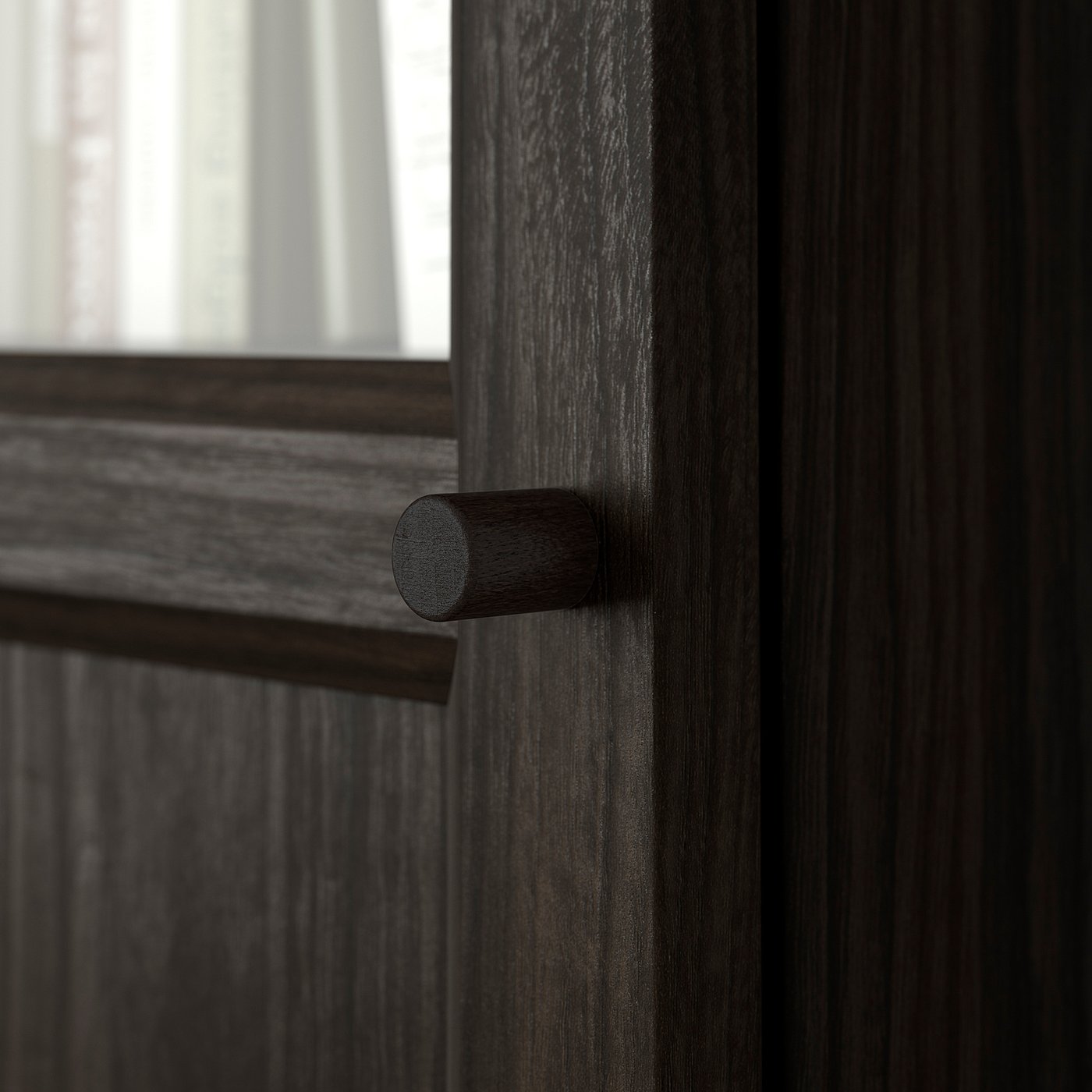 OXBERG panel/glass door, dark-brown oak effect, 151/2x753/4