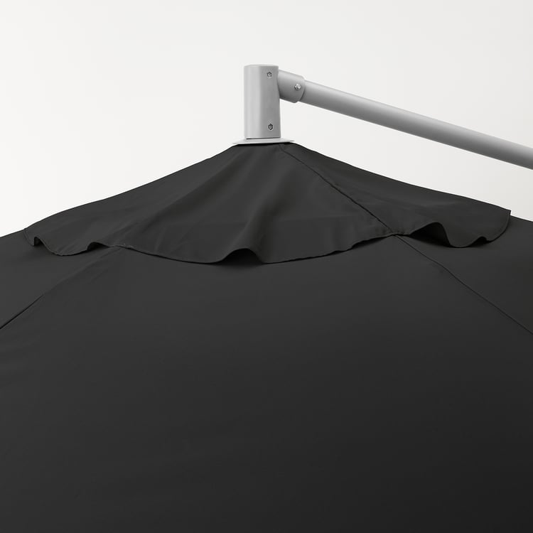 OXNÖ / LINDÖJA Hanging umbrella with base, black/Svartö dark gray, 1181/8" IKEA