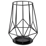 PÄRLBAND Block candle holder, black, 8 "