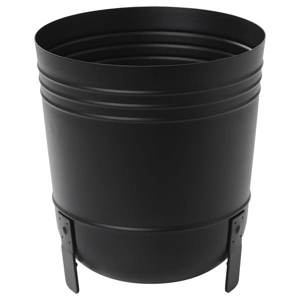 PÄRLRÖNN Plant pot, indoor/outdoor/black, 9 ½ "