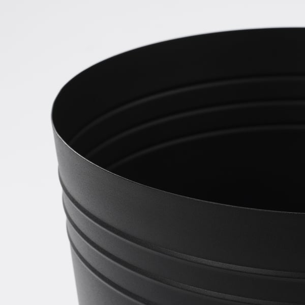 PÄRLRÖNN Plant pot, indoor/outdoor/black, 9 ½ "