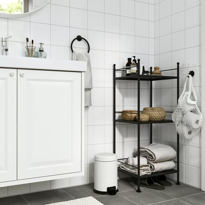 PÄRLSLINKE Trash can, white, 1 gallon