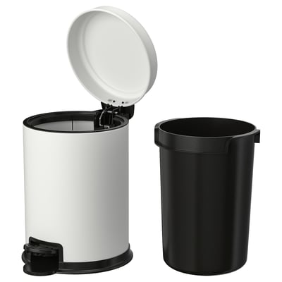 PÄRLSLINKE Trash can, white, 1 gallon