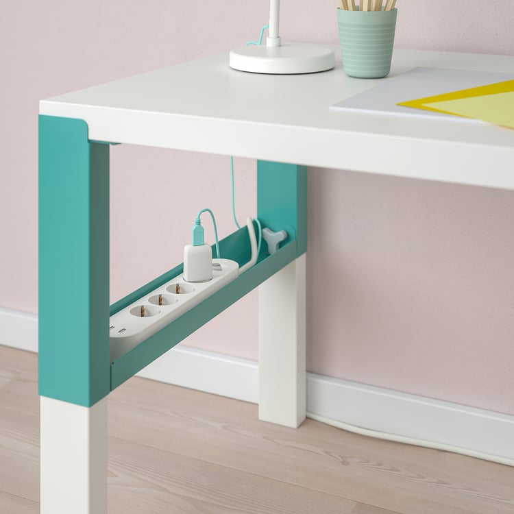 PÅHL desk, white/turquoise, 373/4x227/8" IKEA