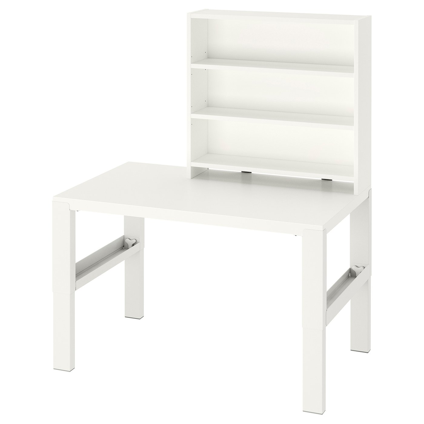 Desk With Add-On Unit, Height Adjustable White