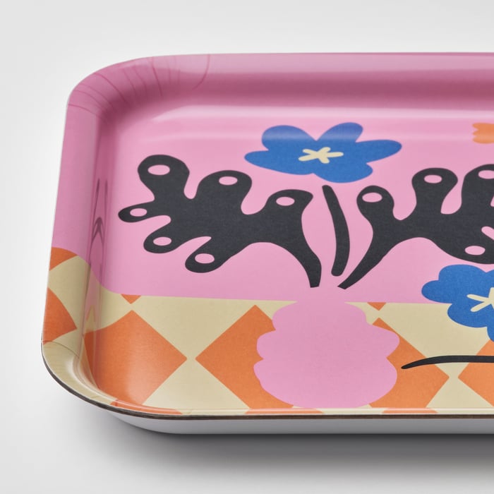 PALPFJÄRIL Tray, patterned/multicolor, 8x11" IKEA