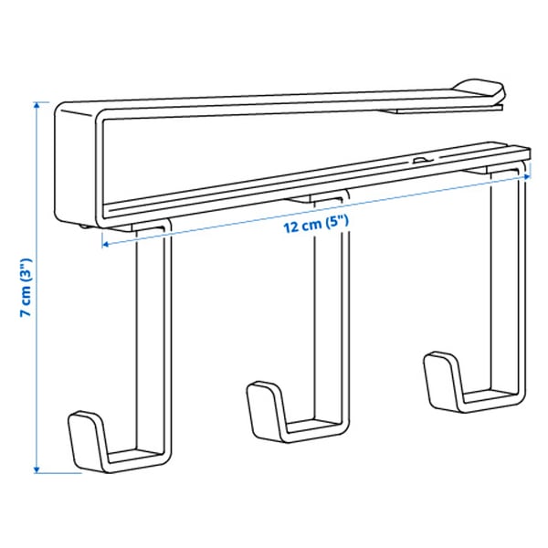 PÅLYCKE Clip-on hook rack, anthracite