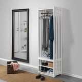 PANGET Coat rack with shoe storage unit, white, 23 3/8x16x75 "