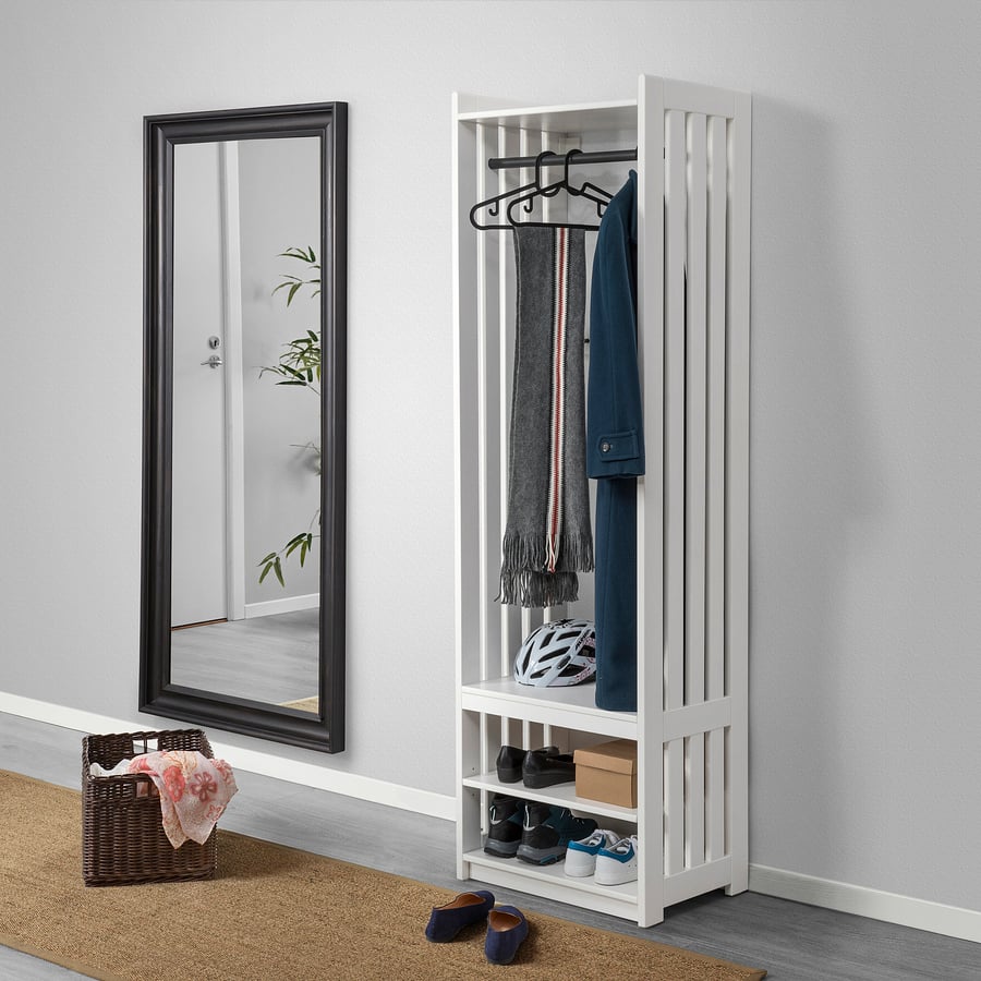 PANGET coat rack with shoe storage unit, white, 233/8x16x75" IKEA