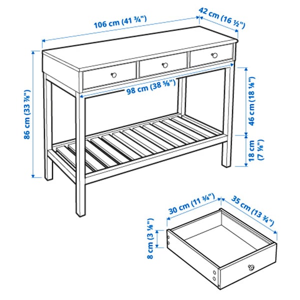 genetisch Probleem tiran PANGET Console table, white, 413/4x161/2" - IKEA