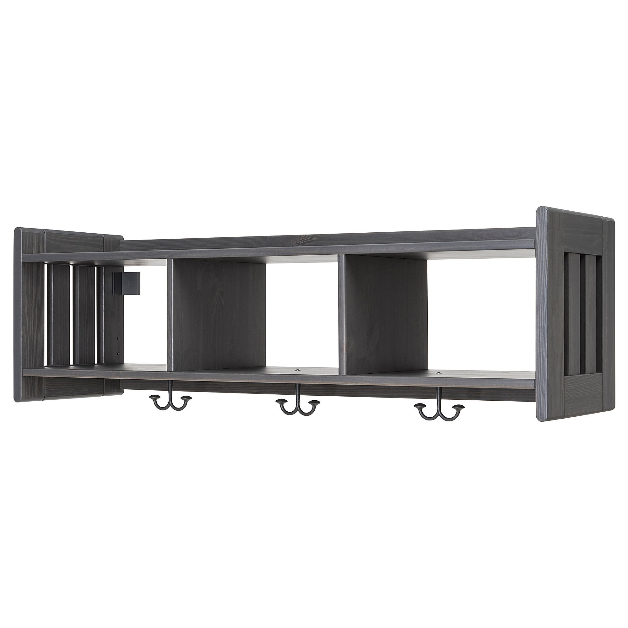 PANGET Hat and coat rack, dark gray/stained, 431/4" IKEA