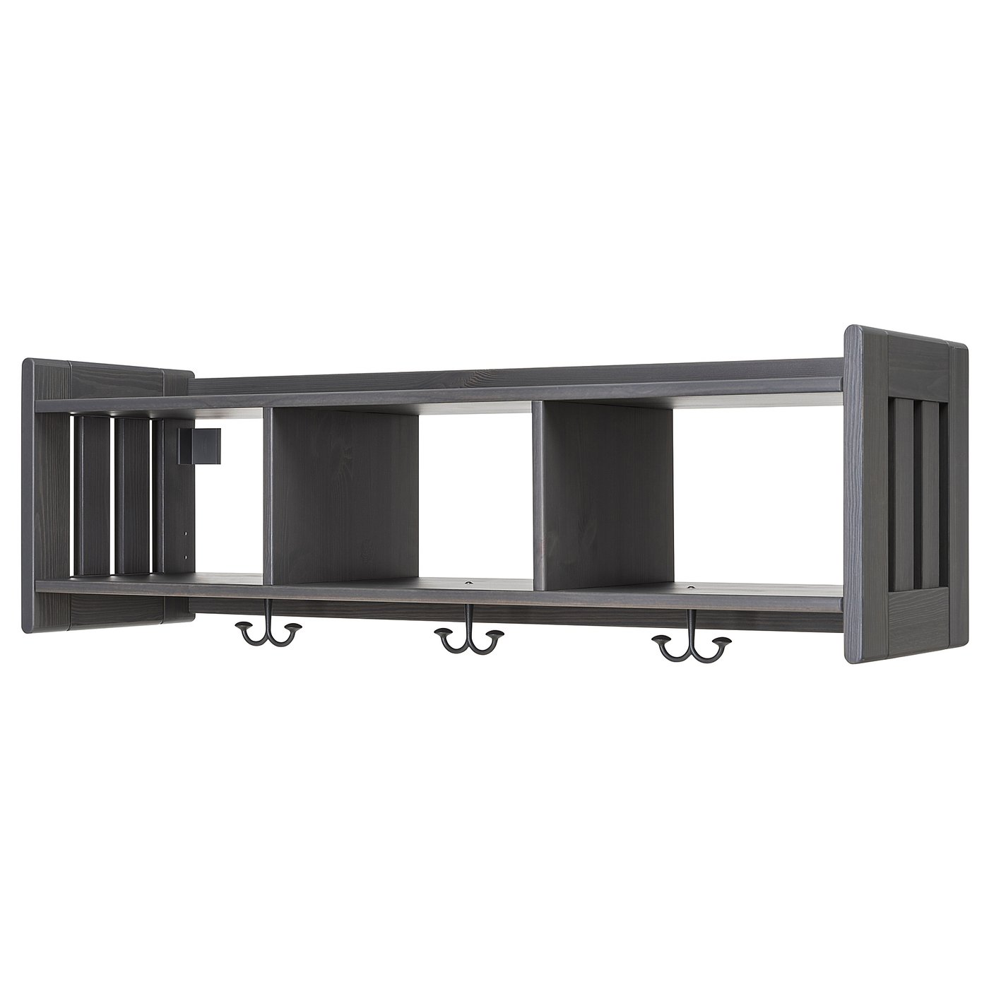 PANGET Hat and coat rack, dark gray/stained, 431/4" IKEA