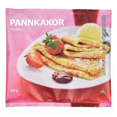 Ikea PANNKAKOR: pancakes with strawberries, lemon, and jam - 720g.