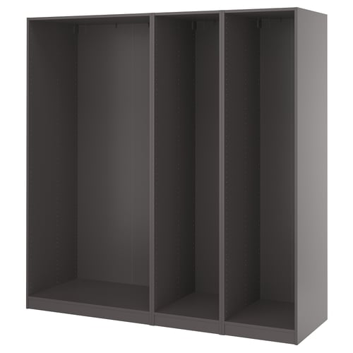 PAX wardrobe frame - grey, modern, 3 compartments