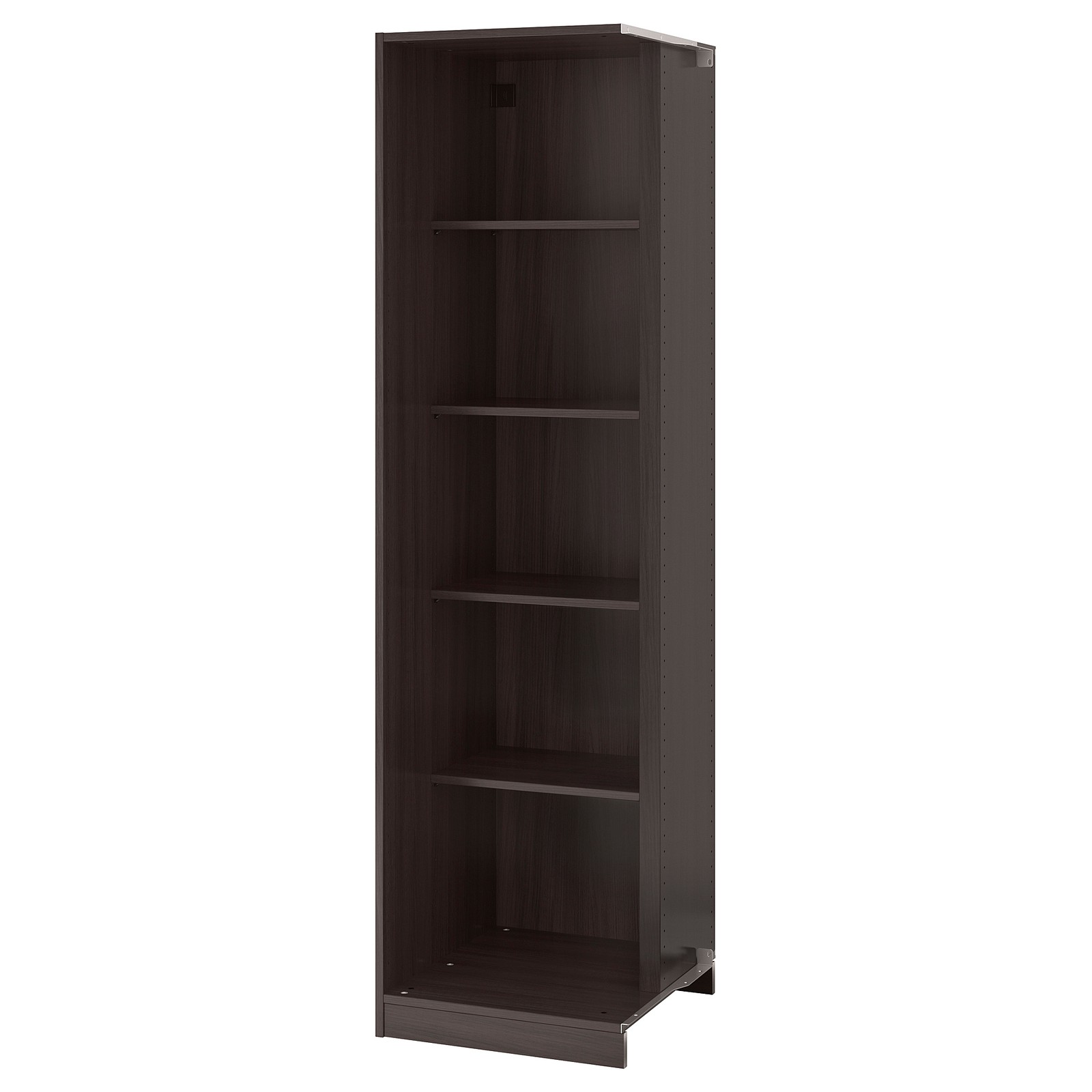 PAX Addon corner unit with 4 shelves, blackbrown, 20 7/8x22 7/8x79 1/