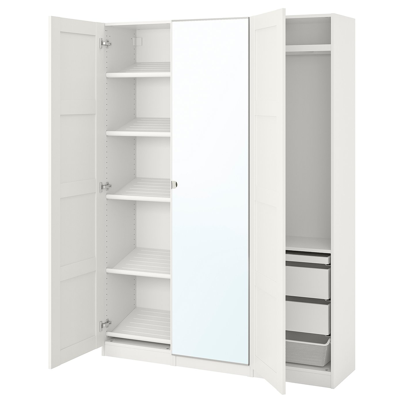PAX / BERGSBO/VIKEDAL Wardrobe combination white, mirror glass IKEA