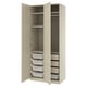 PAX / BERGSBO Wardrobe combination, gray-beige/gray-beige, 39 3/8x23 5/8x93 1/8 "