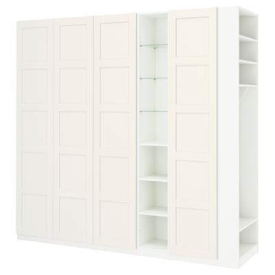 PAX / BERGSBO Wardrobe combination, white white/white, 100 3/8x23 5/8x93 1/8 "