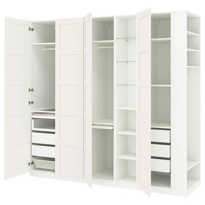 PAX / BERGSBO Wardrobe combination, white white/white, 100 3/8x23 5/8x79 1/4 "