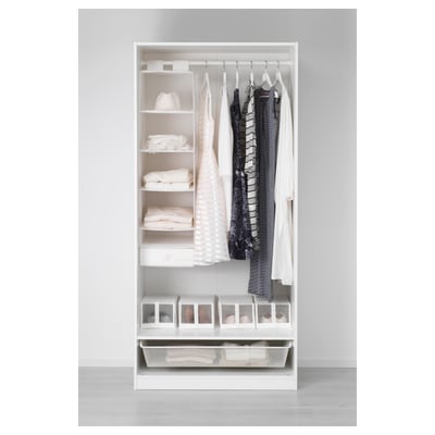 PAX / BERGSBO Wardrobe combination, white/white, 39 3/8x23 5/8x79 1/4 "