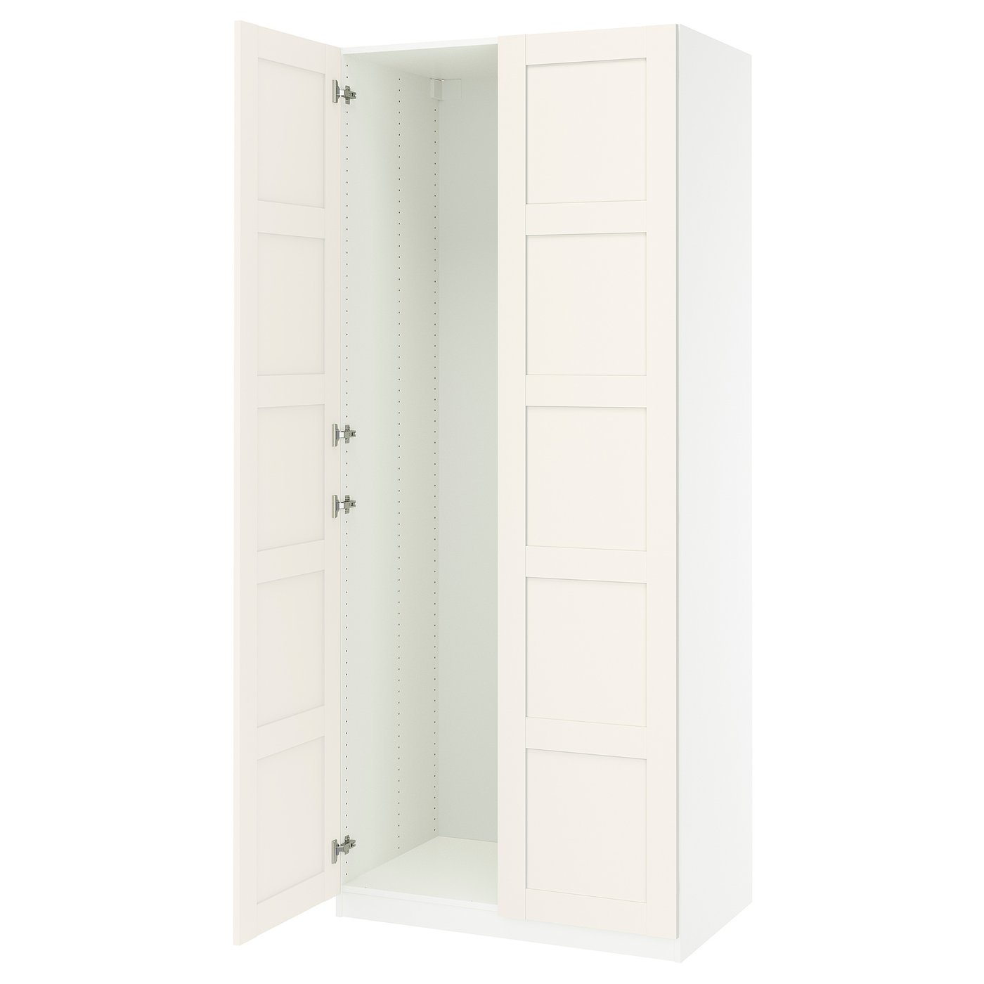 PAX / BERGSBO wardrobe combination, white/white, 393/8x235/8x931/8