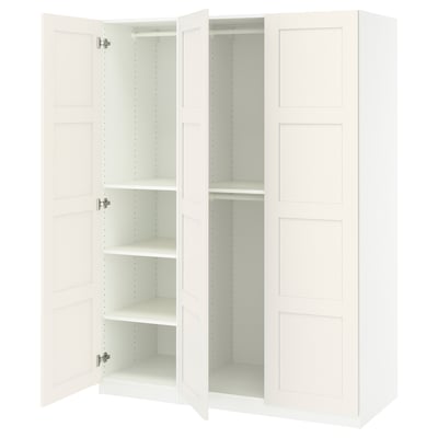 PAX / BERGSBO Wardrobe combination, white/white, 59x23 5/8x79 1/4 "