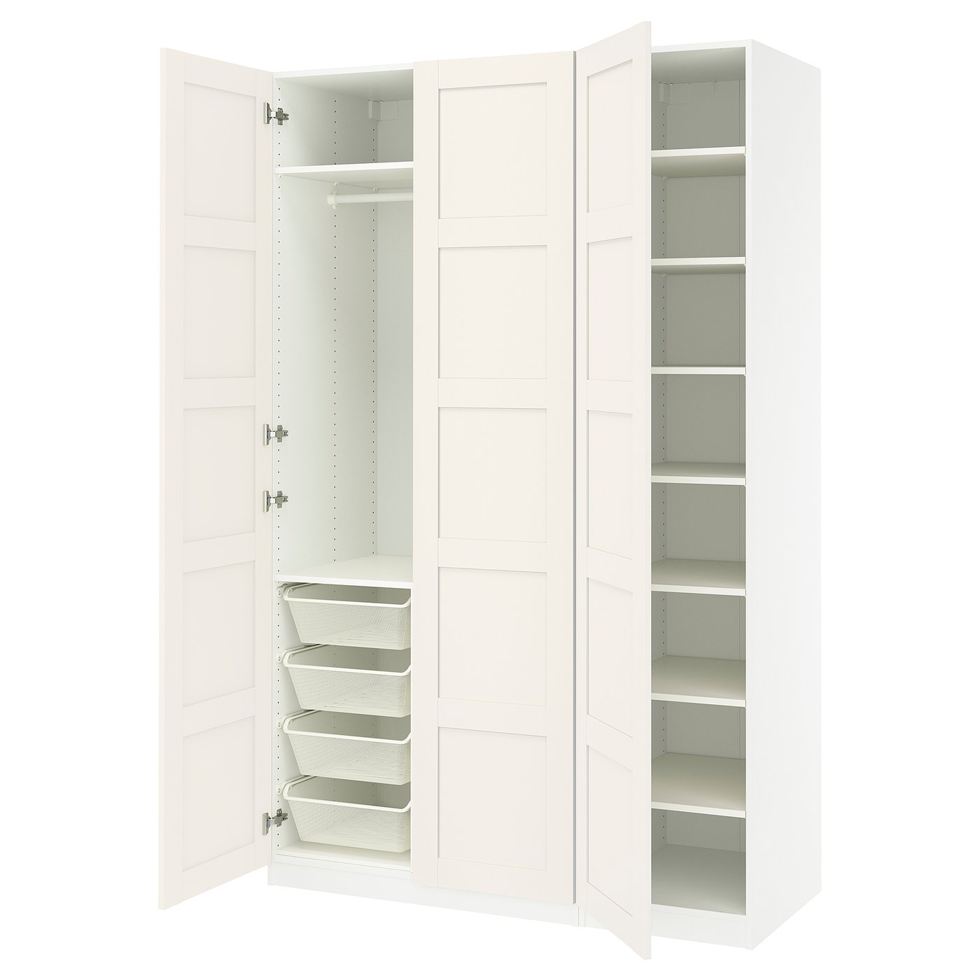 PAX / BERGSBO wardrobe combination, white/white, 59x235/8x931/8