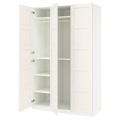 PAX / BERGSBO Wardrobe combination, white/white, 59x23 5/8x93 1/8 "