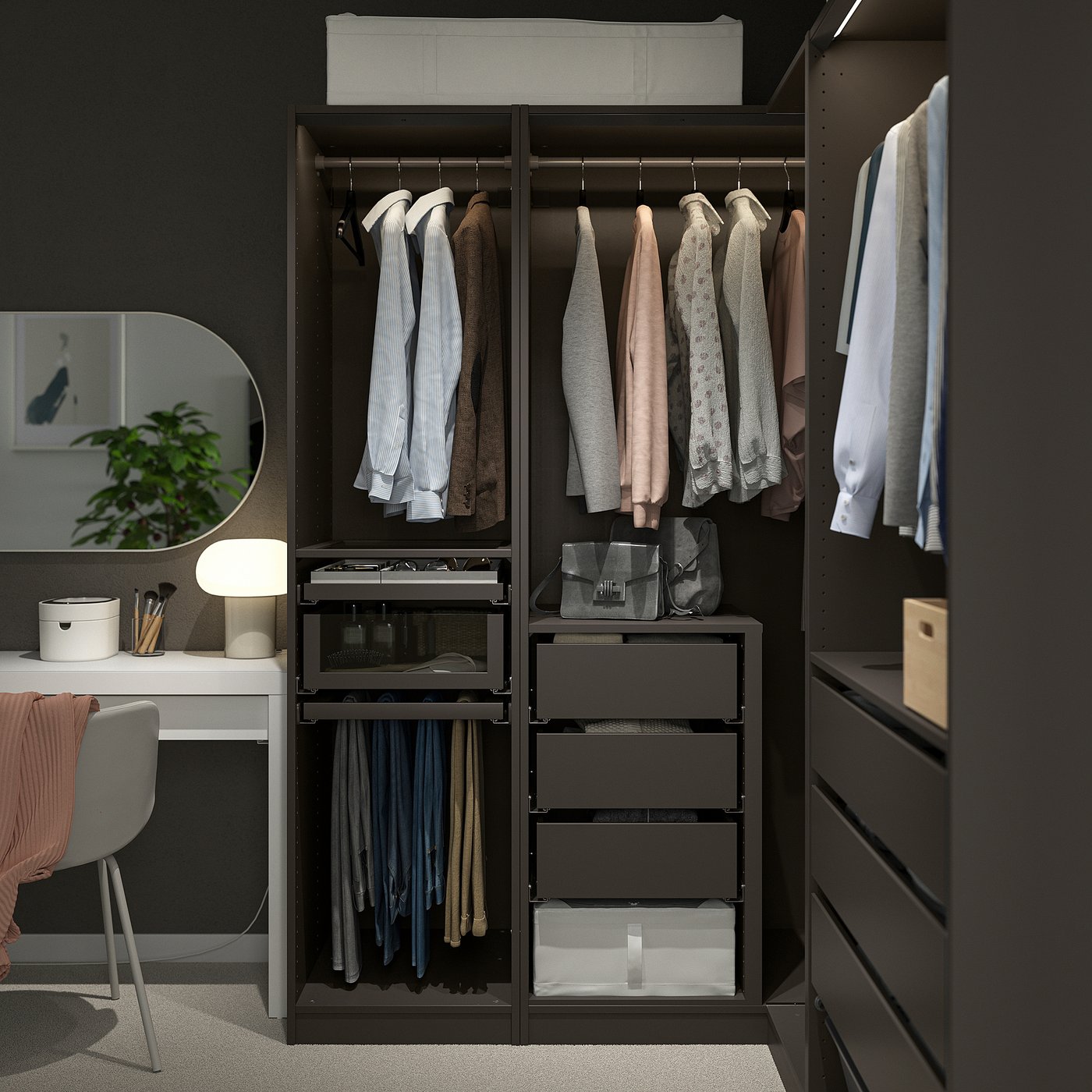 PAX corner wardrobe, dark gray, 827/8/631/4x791/4 PAX corner wardrobe, dark gray, 827/8/631/4x791/4