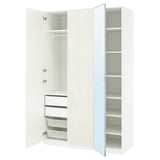 PAX / FARDAL/ÅHEIM Wardrobe combination, high gloss white/mirror glass, 59x23 5/8x93 1/8 "