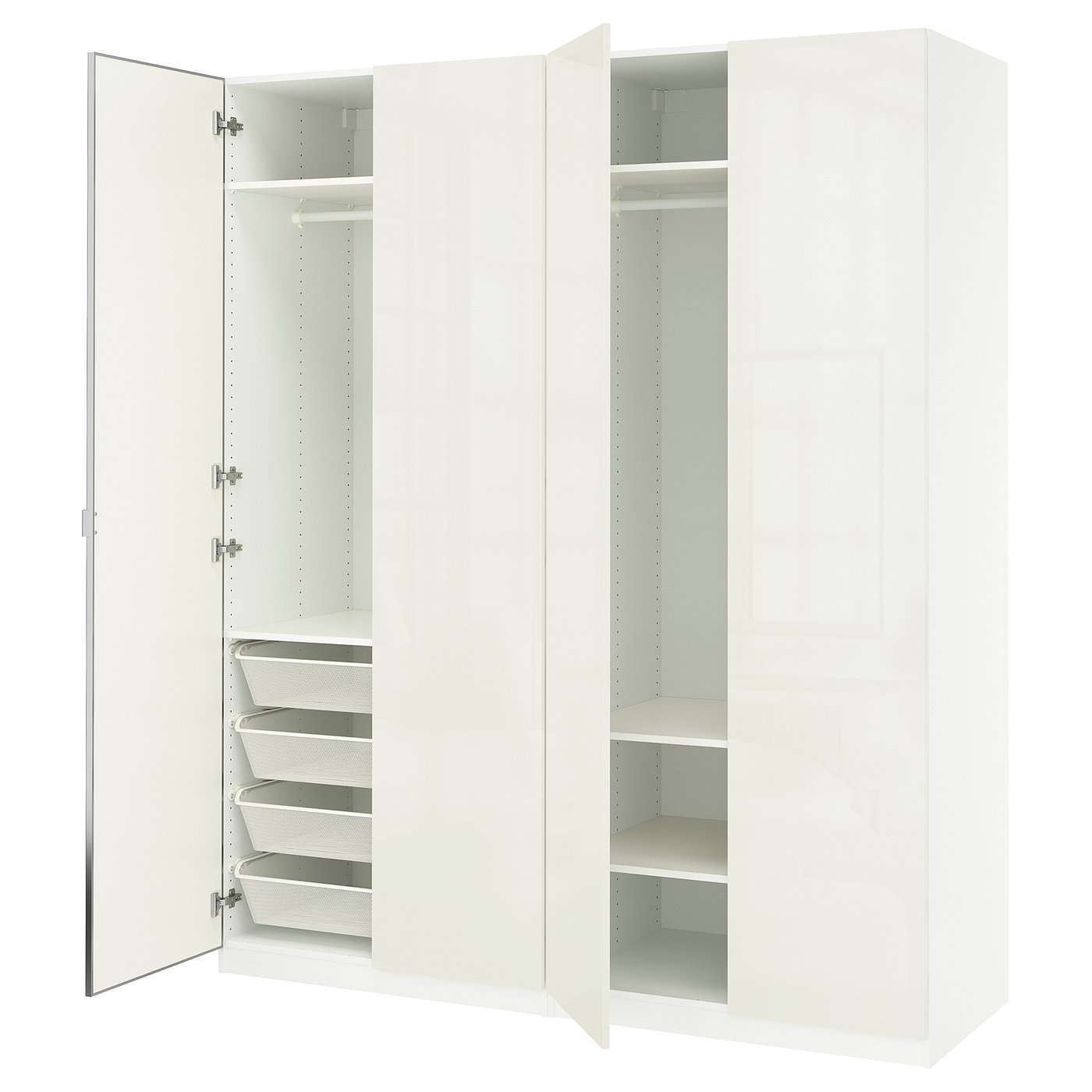 IKEA PAX ホワイト PAX / FARDAL/ÅHEIM wardrobe combination, white high gloss/white