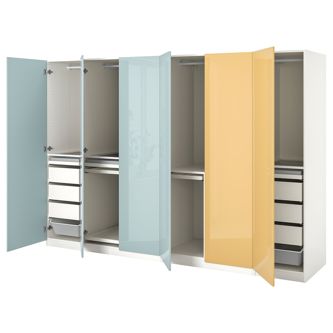 PAX / FARDAL Wardrobe combination - high gloss light gray ...
