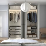 PAX / FARDAL Wardrobe combination, white/high-gloss light gray, 78 3/4x23 5/8x93 1/8 "